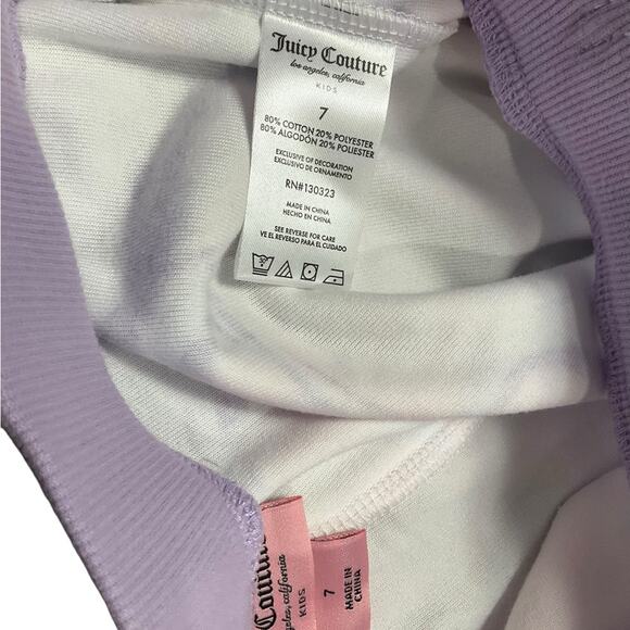 Juicy Couture Girl's Hoodie Joggers Set Velour Size 7 NWT - Picture 9 of 9